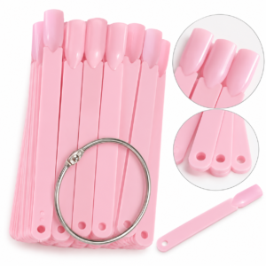 Neglefarve display sticks lyserød 50 stk med ring