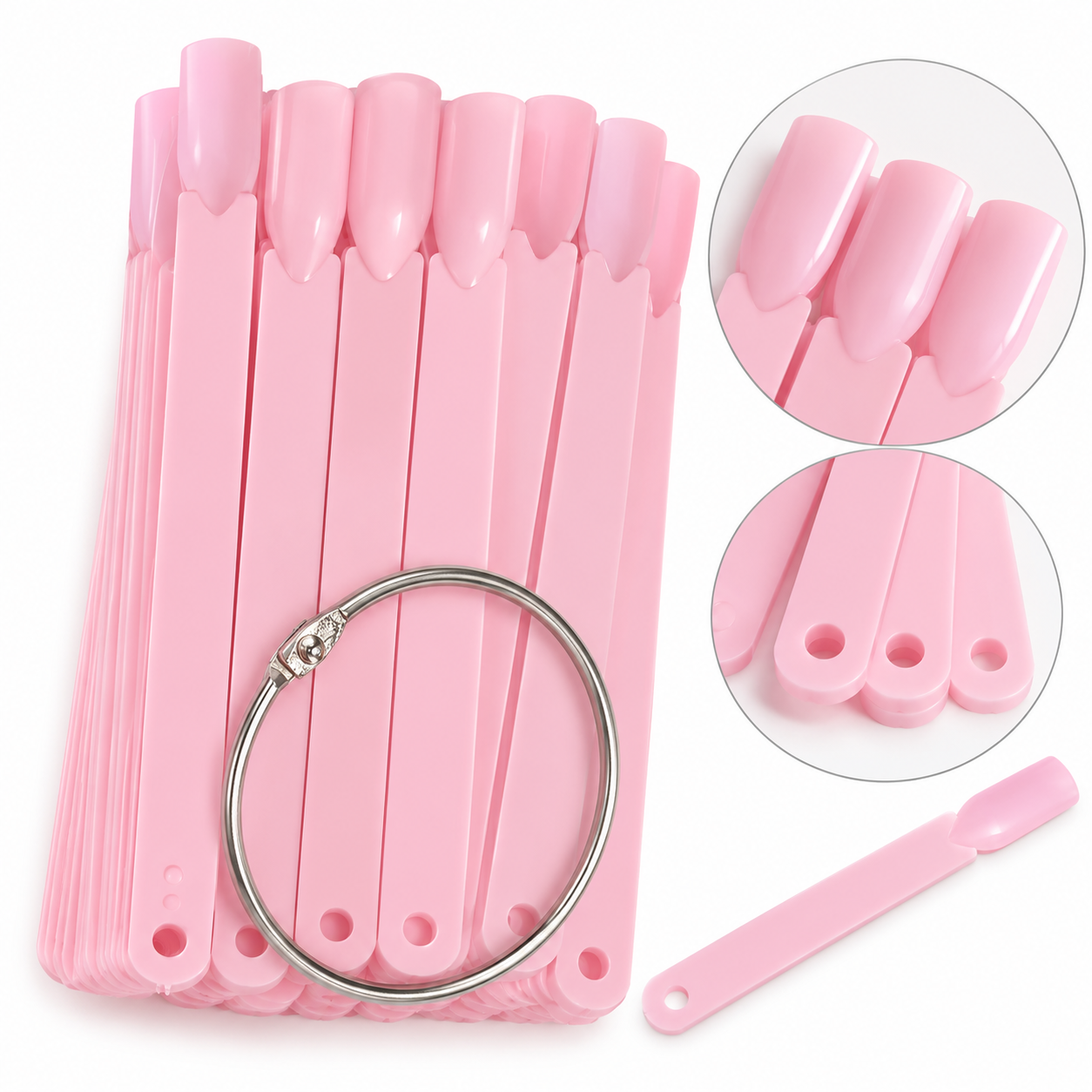 display2 - J-Beauty.dk Neglefarve display sticks lyserød 50 stk med ring