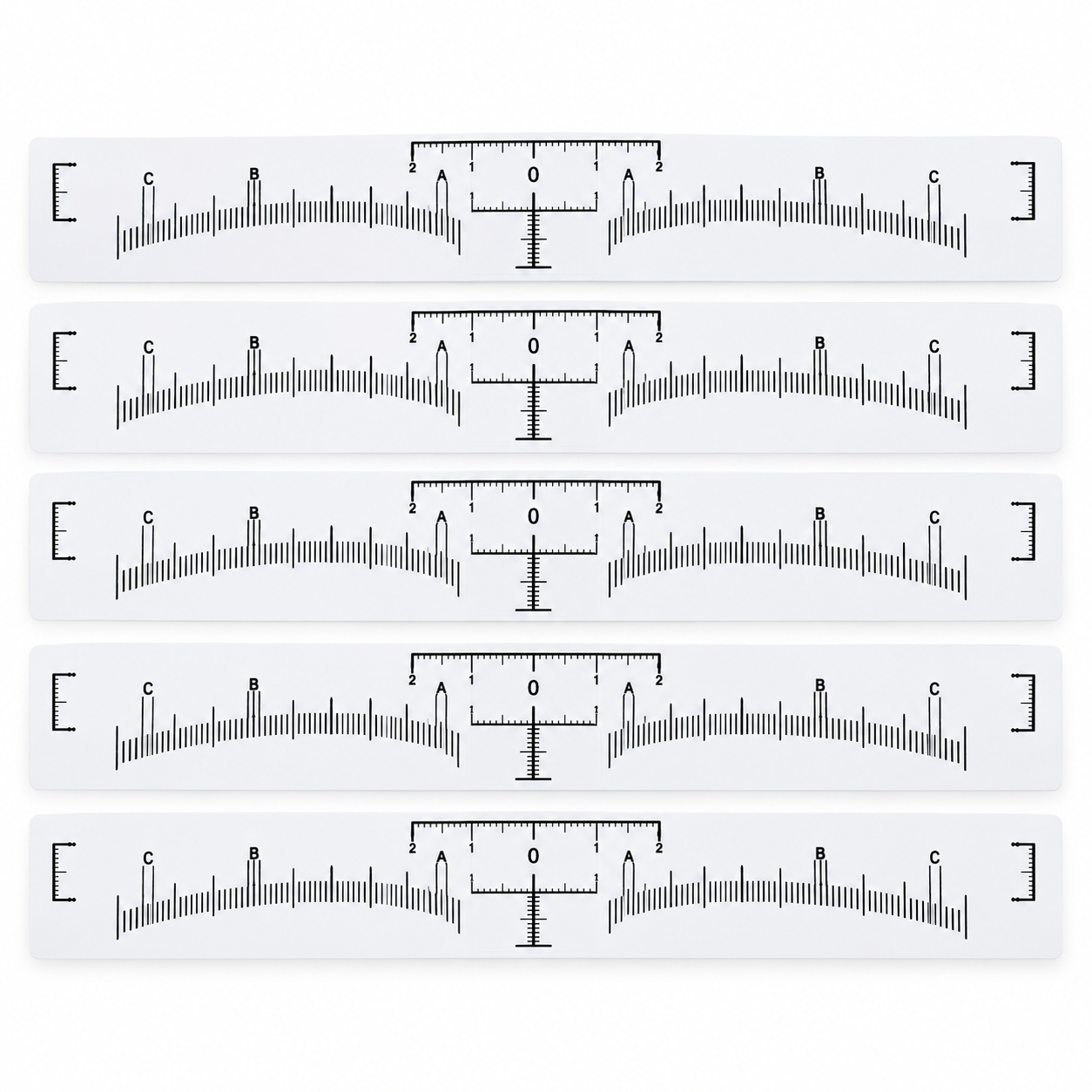 øjenbrynslineal brow mapping PMU microblading brow lamination bryn permanent makeup salonudstyr - J-Beauty.dk Selvklæbende Øjenbrynslineal Brow Mapping 5 stk