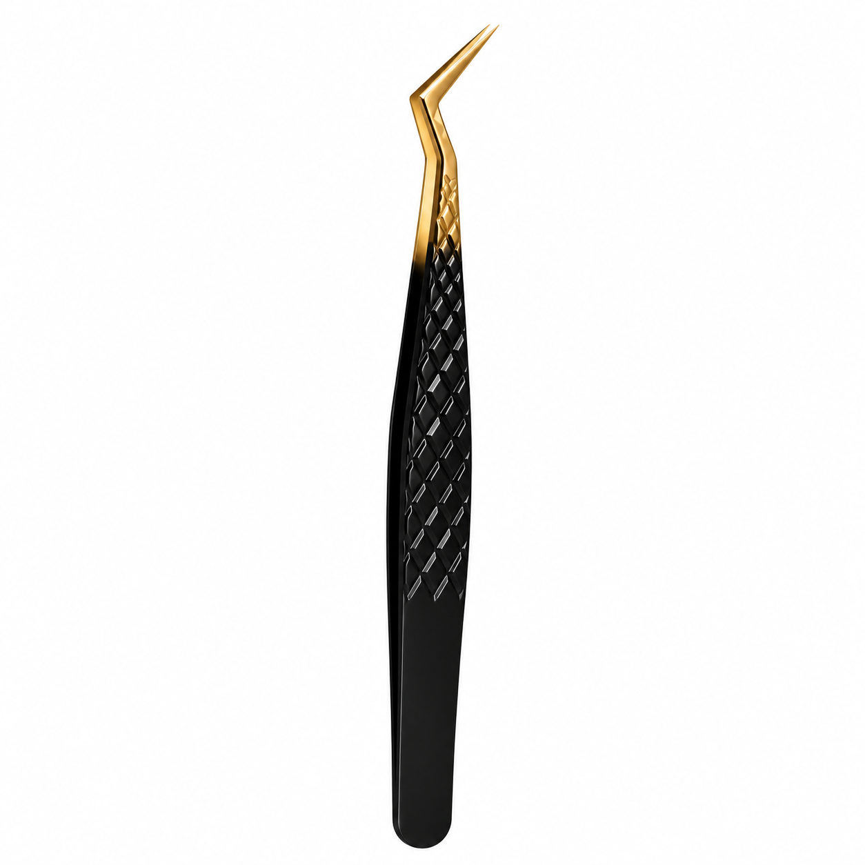 Volumen Pincet – Sort & Guld - J-beauty Professionel Volumen Pincet til Vippe Extensions sort med guldfarvet vinklet spids